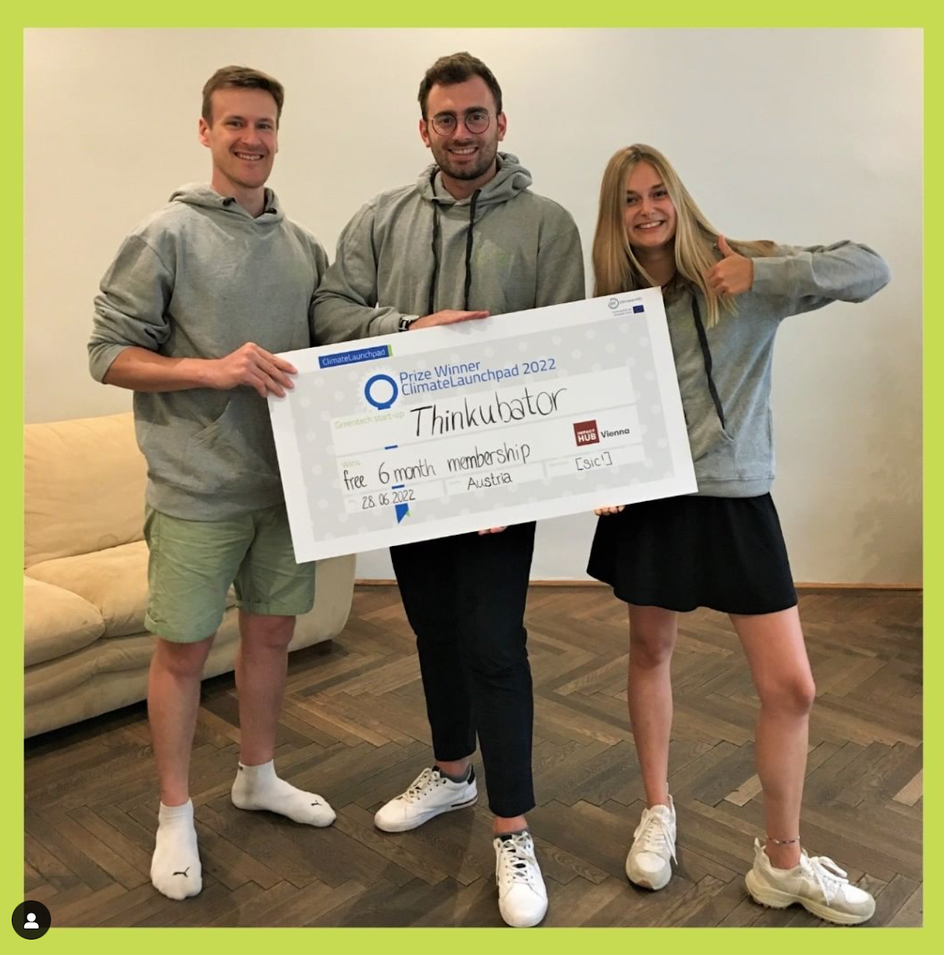 Prize winner at Climate Launchpad 2022 - Thinkubator