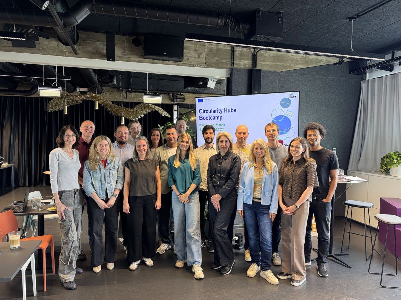 Group photo of the CE Hubs bootcamp participants at the Climate Lab