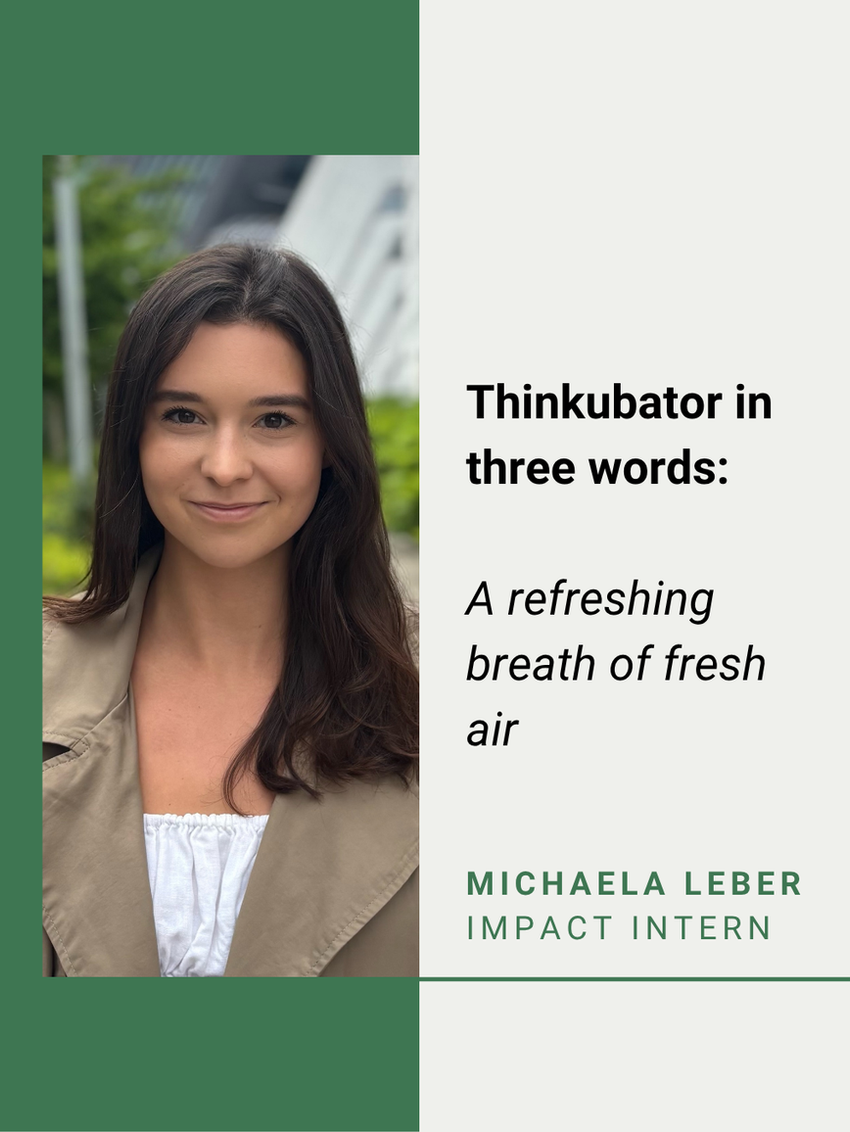 Michaela Leber, Impact Intern: “Thinkubator in three words: a refreshing breath of fresh air.”