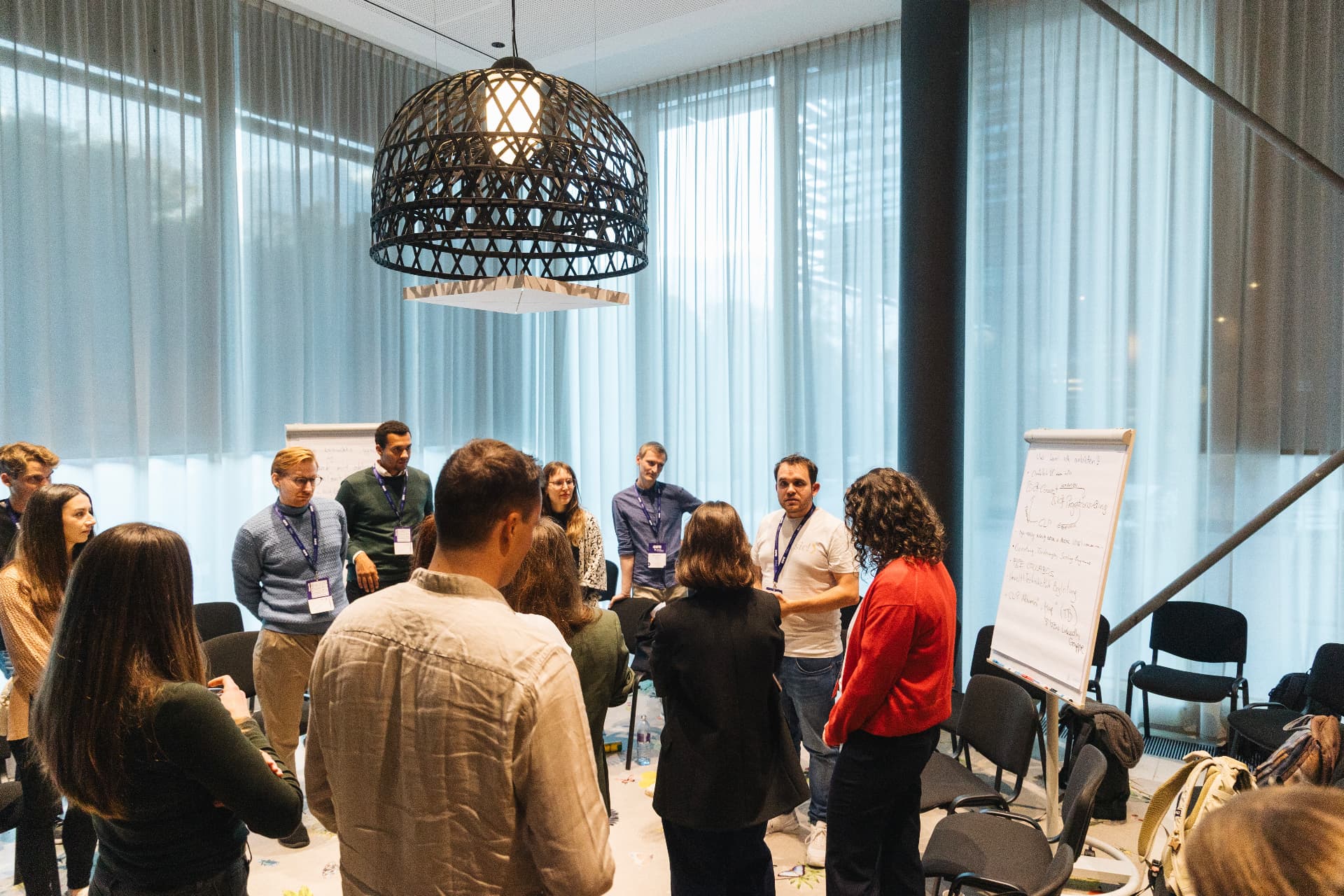 Discussion circle at a Climate Launchpad event