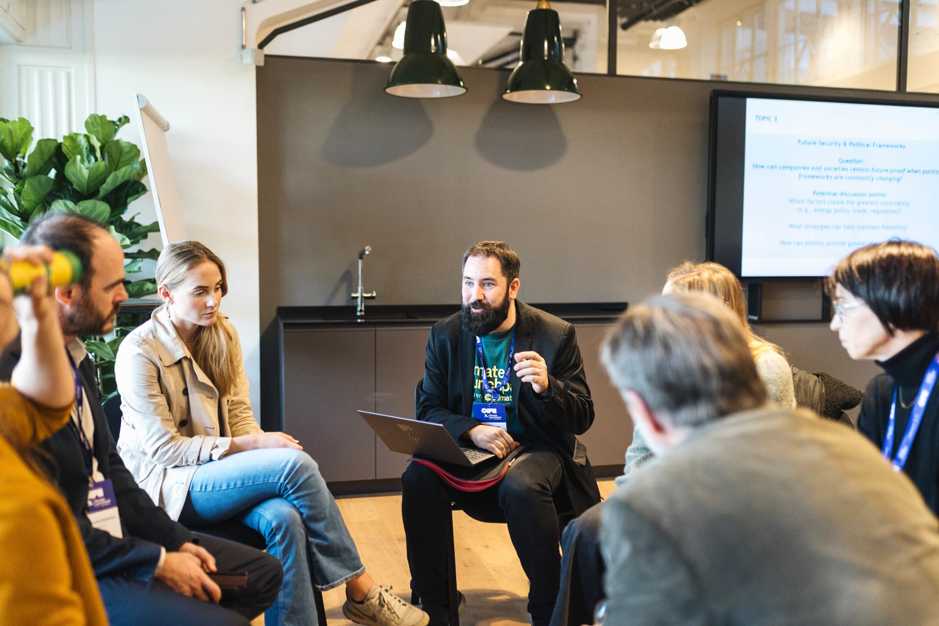 Discussion round at a Thinkubator event